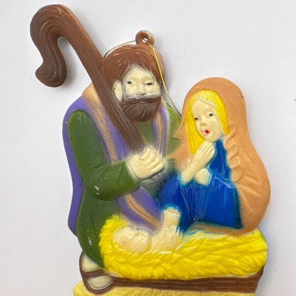 Vintage Nativity Scene Christmas Tree Ornaments 3 Kings Baby Jesus Mary Joseph - Picture 3 of 7